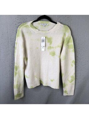 The Cashmere Project Sweater Womens L White 100% Cashmere Tie Dye Crew Neck